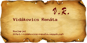 Vidákovics Renáta névjegykártya