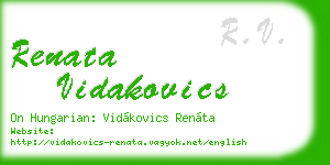 renata vidakovics business card
